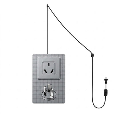 Stuberlighting 196-inch plug-in pendant light cord with on/off switch, ideal for swag lamps.