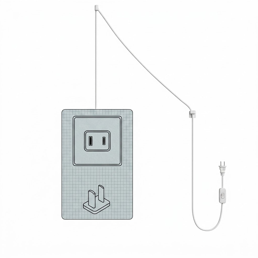 Stuberlighting 196-inch plug-in pendant light cord with on/off switch, ideal for swag lamps.
