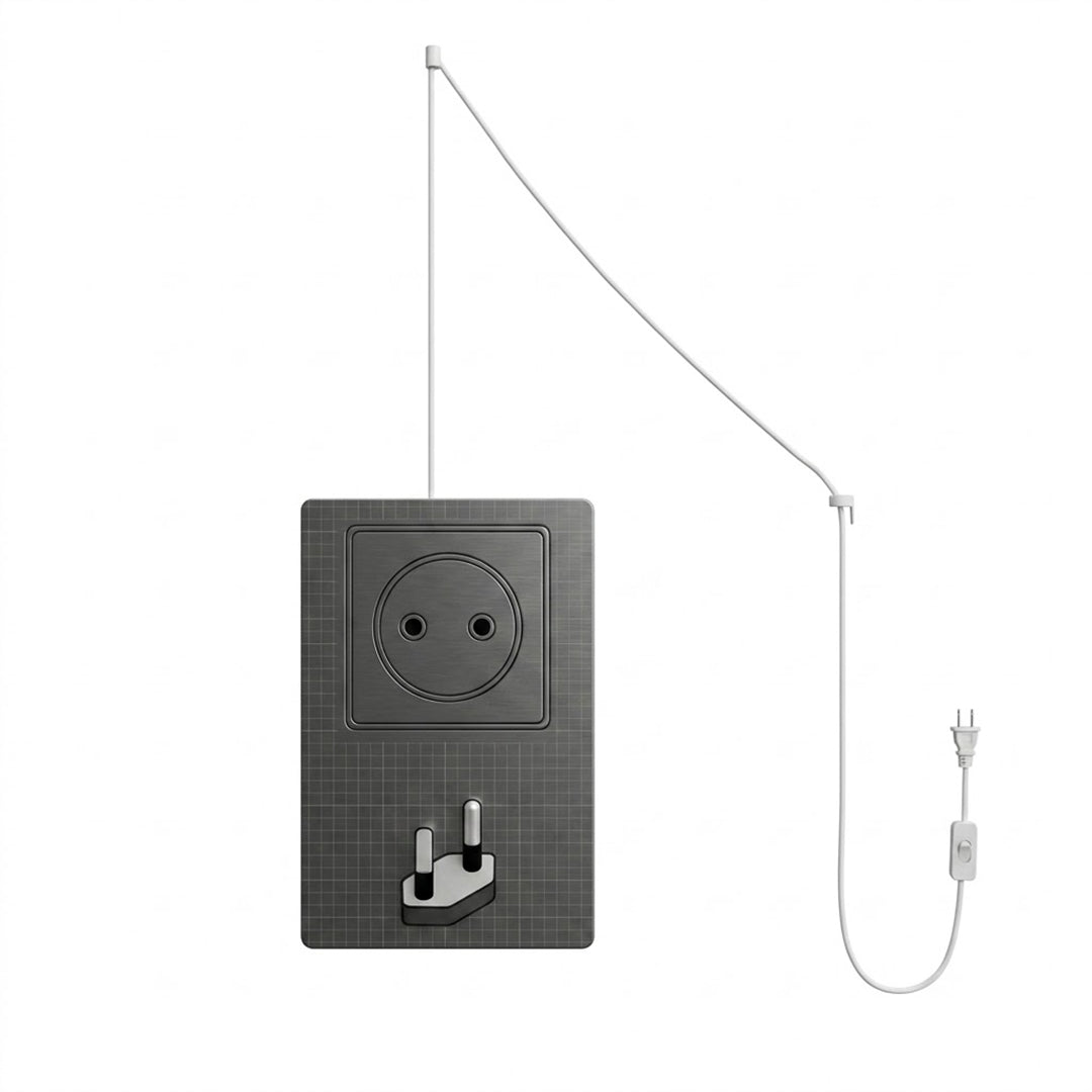 Stuberlighting 196-inch plug-in pendant light cord with on/off switch, ideal for swag lamps.