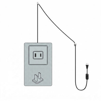 Stuberlighting 196-inch plug-in pendant light cord with on/off switch, ideal for swag lamps.