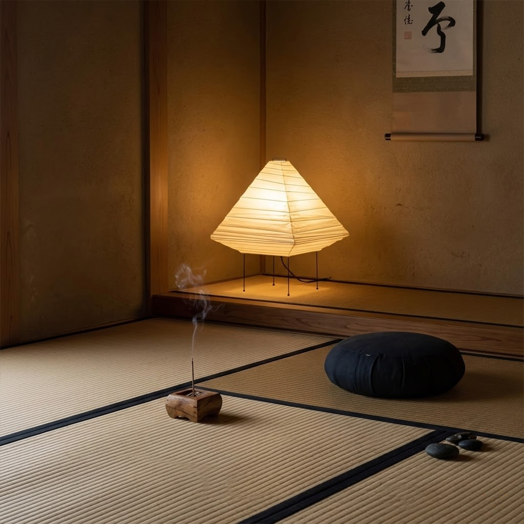 Stuberlighting Washi Paper 5X Table Lamp, Handcrafted Akari-Inspired Pyramid Lantern