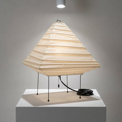 Stuberlighting Washi Paper 5X Table Lamp, Handcrafted Akari-Inspired Pyramid Lantern