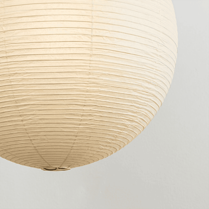 Handcrafted Whimsy 2-light Washi paper spider pendant lamp with sphere and oval shades for Japandi living room.