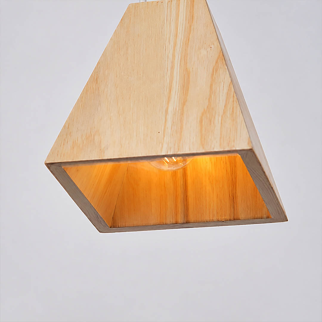Tavo geometric wood wall light geometric faceted wood shade natural grain texture detail close up sculptural craftsmanship