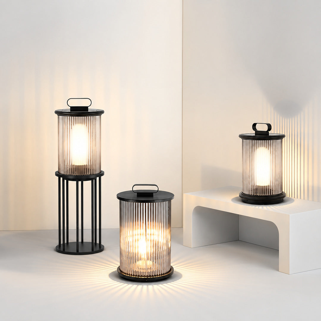 Size chart of the Torre outdoor garden light showing 14.2 23.6 and 47.2 inch heights