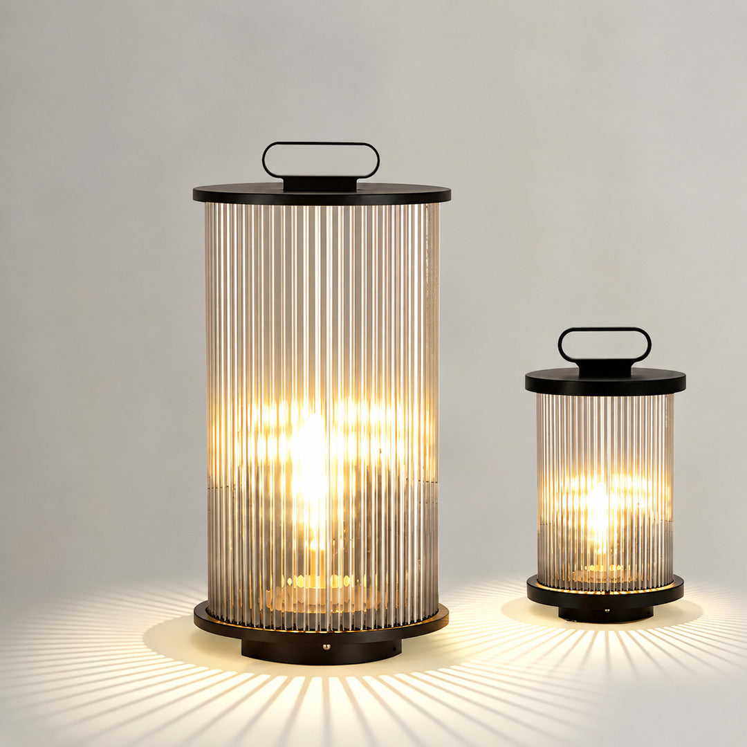 Size chart of the Torre outdoor garden light showing 14.2 23.6 and 47.2 inch heights