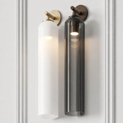 Torva glass wall sconce frosted white versus matte white glass diffusion comparison translucent opaque detail