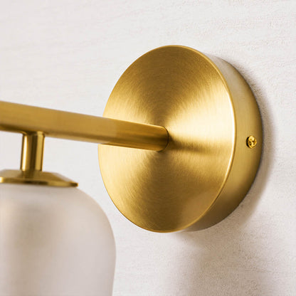Torva glass wall sconce metal base hardware detail close up gold black sand nickel refined