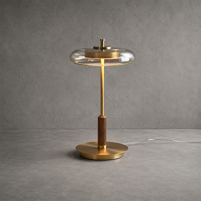 Trio table lamp clear glass shade premium optical translucent soft uniform light American style luxury detail close up craftsmanship
