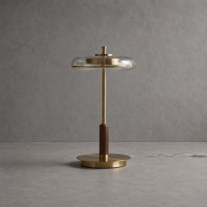 Trio table lamp clear glass shade premium optical translucent soft uniform light American style luxury detail close up craftsmanship