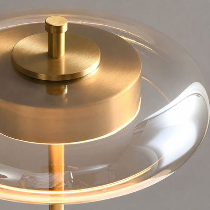 Trio table lamp clear glass shade premium optical translucent soft uniform light American style luxury detail close up craftsmanship