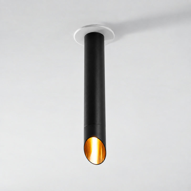 Close-up of the slim 2.5-inch tube body of the Tubo surface-mounted ceiling downlight
