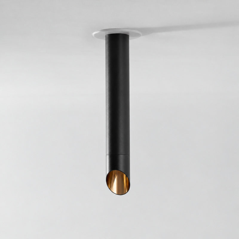 Close-up of the slim 2.5-inch tube body of the Tubo surface-mounted ceiling downlight