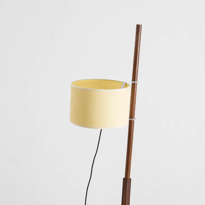 Vara floor lamp slender wood rod pole vertical column solid grain texture natural nature wood minimalist Miguel Mila inspired detail close up craftsmanship