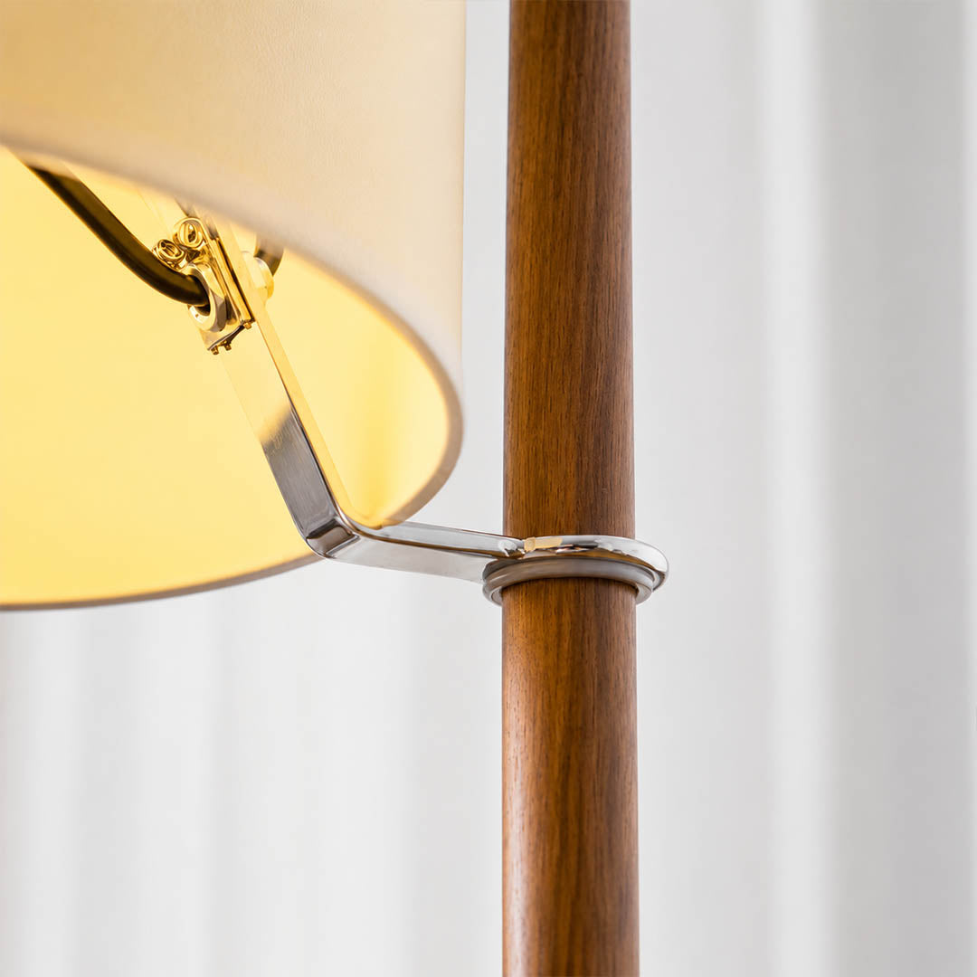 Vara floor lamp E26 E27 bulb socket included warm white LED pre-fitted candelabra detail close up practical hardware