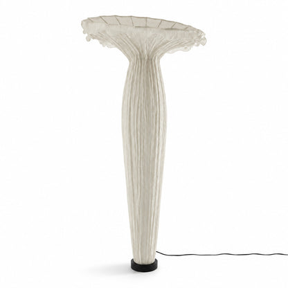 Tall 70.9-inch beige Vaso fabric floor lamp as a sculptural statement in a double-height living room