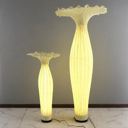 Size chart of the Vaso fabric floor lamp showing the 43.3 59.1 and 70.9 inch heights