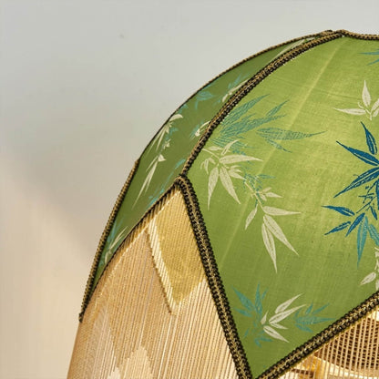 Verde pendant light green fabric tassel fringe texture detail close up boho