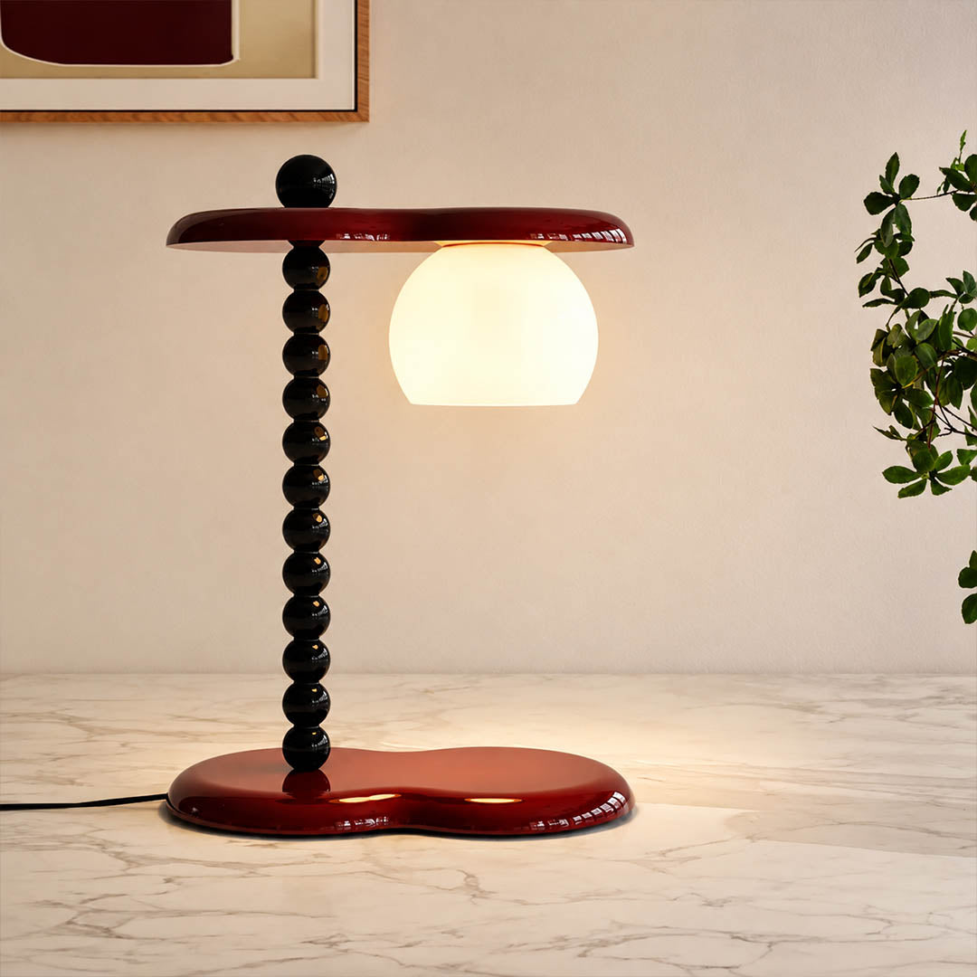 Vero colorblock table lamp desk vanity warm glow two tone compact colorful American home lifestyle interior styled