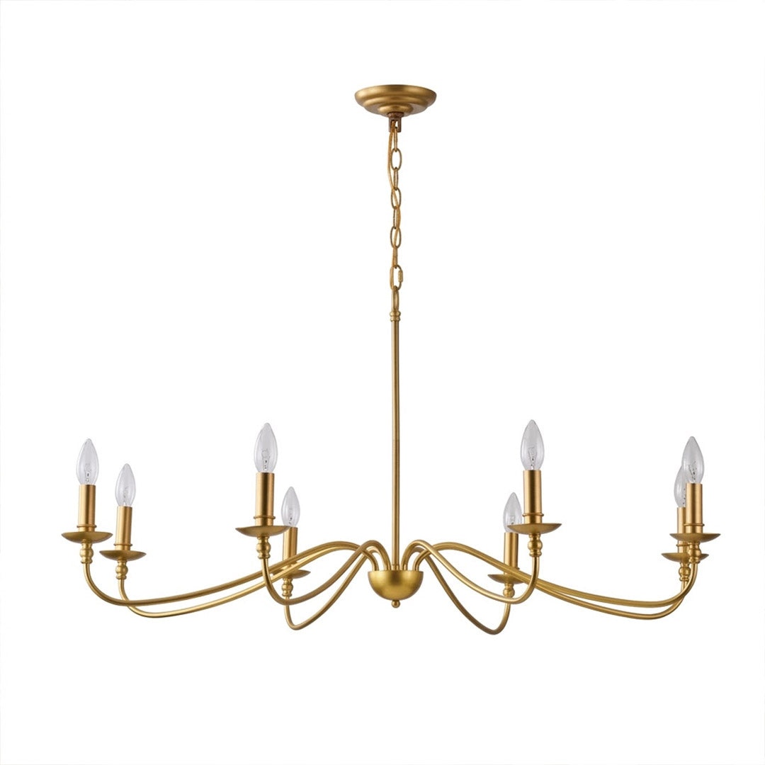 Versailles solid brass chandelier 8-light large multi-arm candle style white background