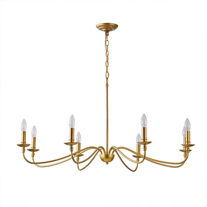 Versailles solid brass chandelier 8-light large multi-arm candle style white background