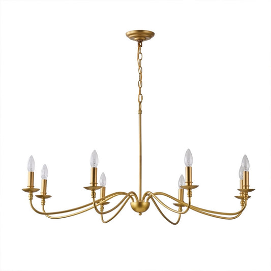 Versailles solid brass chandelier 8-light large multi-arm candle style white background