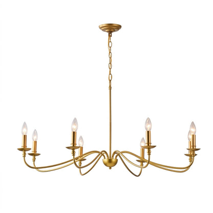 Versailles solid brass chandelier 8-light large multi-arm candle style white background