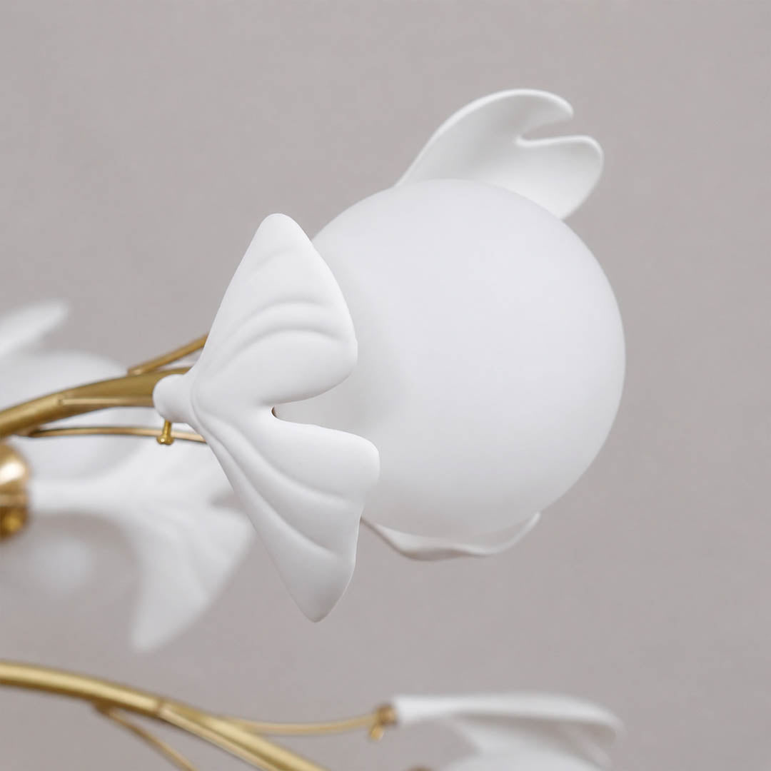Vico Gingko Chandelier frosted crystal-clear glass ball shade highly transparent yellowing-resistant soft uniform light detail close up premium