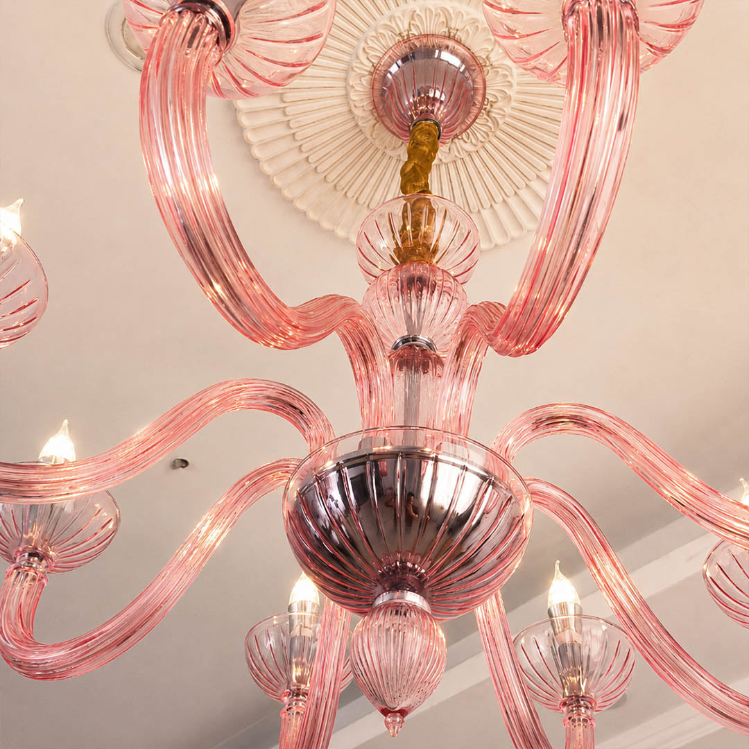 Vienna candle style multi arm radiating cluster structure Hollywood Regency Vintage chandelier detail close up