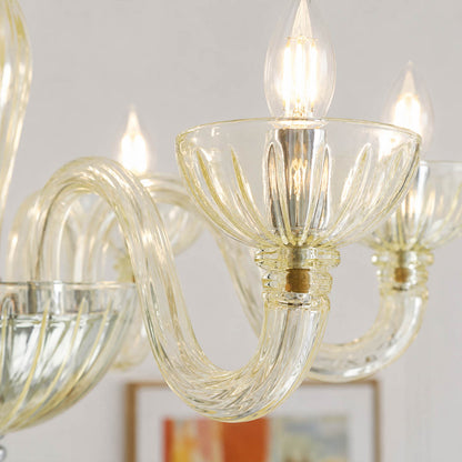 Vienna fluted glass craftsmanship vertical ridges texture light refraction detail close up Hollywood Regency Vintage quality