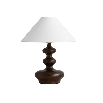 Vienne French vintage table lamp ash wood base handwoven fabric shade Art Deco cylinder white background