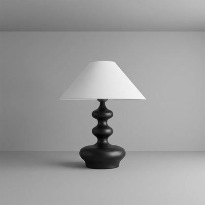 Vienne French vintage table lamp on nightstand bedroom warm fabric shade glow lifestyle interior