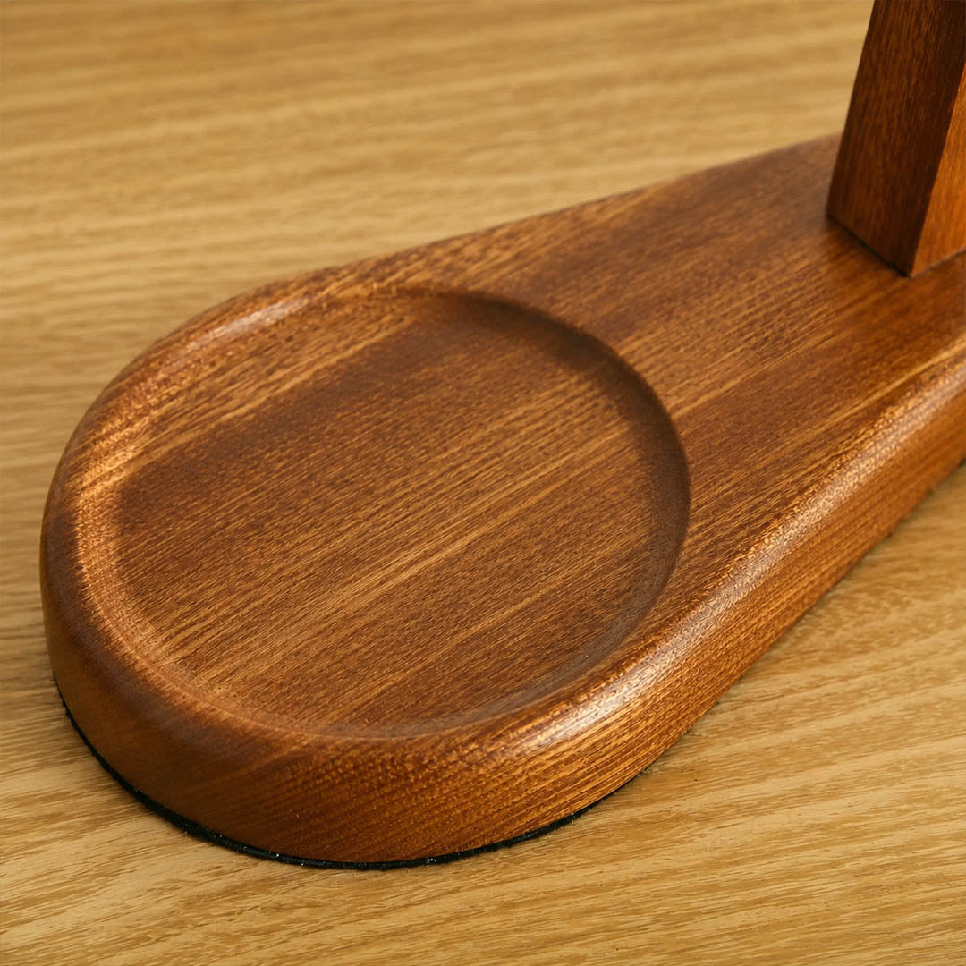 Vireo candle warmer lamp walnut wood grain natural texture warm tone detail close up organic