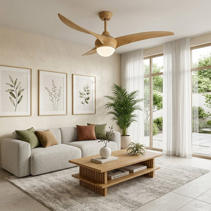 Volari flush mount ceiling fan modern minimalist living room 8 foot ceiling low profile installation