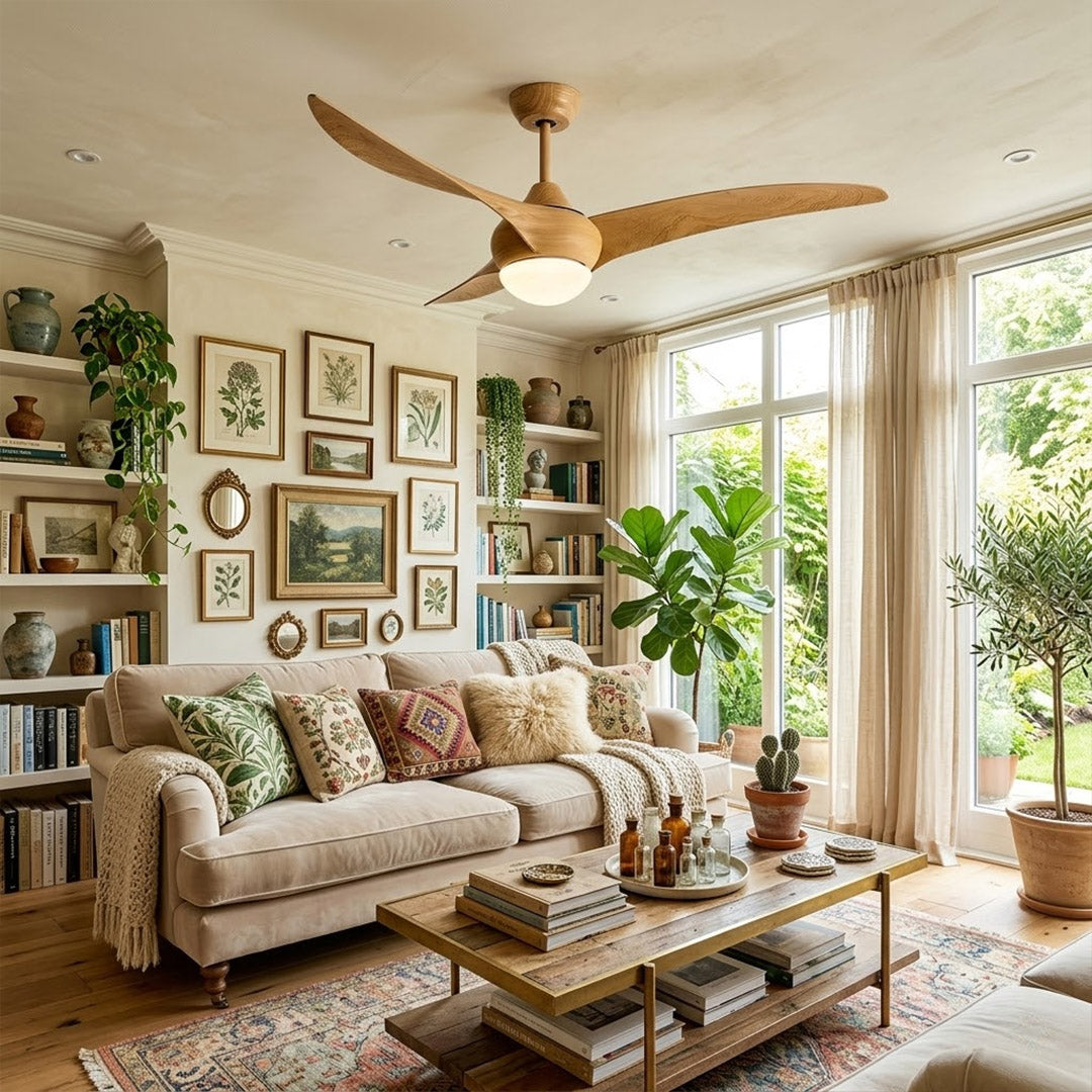 Volari flush mount ceiling fan modern minimalist living room 8 foot ceiling low profile installation