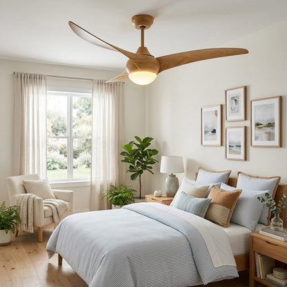 Volari flush mount ceiling fan master bedroom quiet operation modern minimalist interior