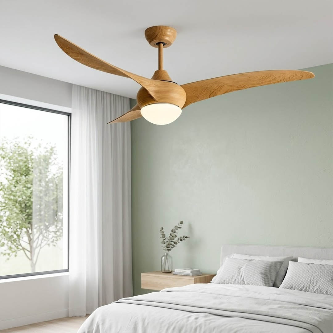 Volari flush mount ceiling fan modern minimalist living room 8 foot ceiling low profile installation