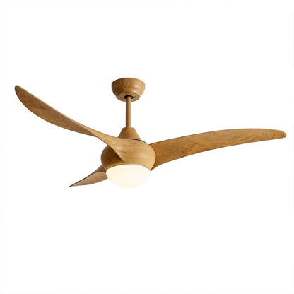 Volari 52 inch flush mount ceiling fan wood grain blades integrated LED white background