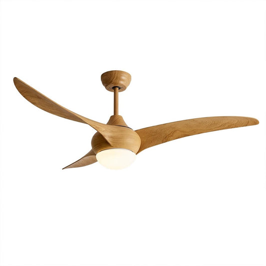 Volari 52 inch flush mount ceiling fan wood grain blades integrated LED white background