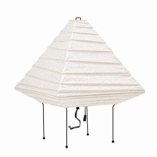Washi Paper 5X Table Lamp minimalist pyramid shape rice paper desk light off status - stuberlighting