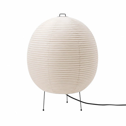 Minimalist round Washi Paper Bonn Table Light on white background - stuberlighting