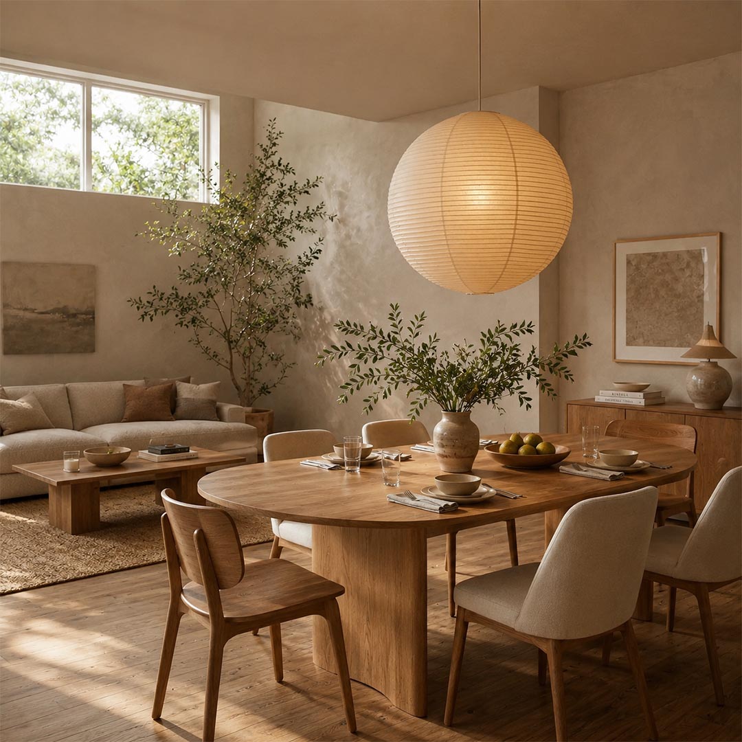 Artistic pleated paper pendant light, a creative handmade fixture ideal for living room, dining area, and bedroom atmosphere."