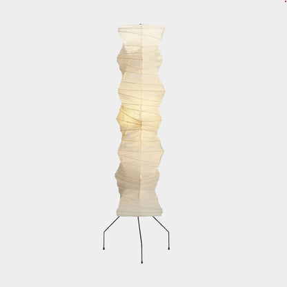 Washi paper floor lamp UF4-33N full view on white background.