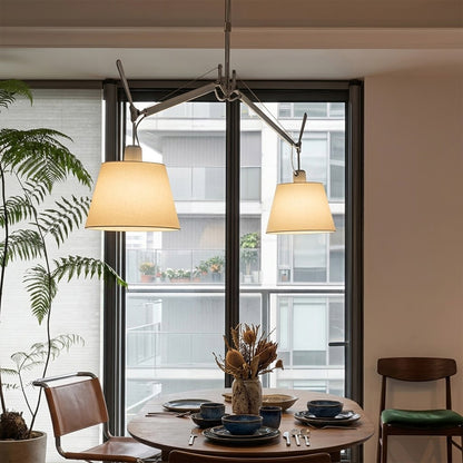 Wren pendant double arm adjustable swing positions multiple angles showing pivot range function demonstration