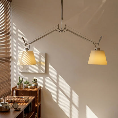 Wren parchment paper shade close up warm amber glow translucent material visible filament library evening light