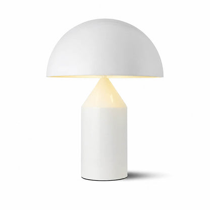 Zelviro table lamp matte white geometric sculptural accent lamp art deco minimalist small side lamp white background front view