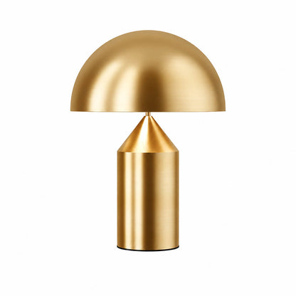 Zelviro table lamp copper geometric sculptural accent lamp cylinder cone hemisphere art deco modern white background front view