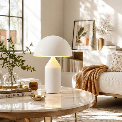 Zelviro table lamp living room side table accent geometric sculptural warm glow modern American home lifestyle interior styled
